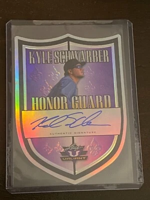 2014 Kyle Schwarber Leaf Valiant Honor Guard Auto Roxo 05/10 - Imagem 1 de 2