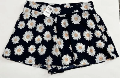 Bermuda CHARLOTTE RUSSE tamanho G margarida margarida cintura elástica fluida feminina nova com etiquetas - Imagem 1 de 3