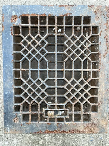 Vintage Cast Iron Floor Heat Grate Vent 12 X10 ART Architectural salvage Read Cover