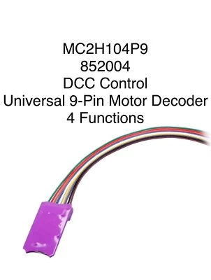 SoundTraxx MC2H104P9 Universal 9-Pin DCC Motor Decoder 4 Function ~ 852004 - Image 1 of 3