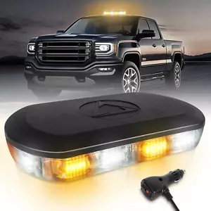 700A Rooftop Emergency Strobe Lights Bar, 72 LED Amber White Mini Beacon Safety - Picture 1 of 12