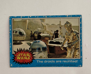 1977 Scanlens Star Wars Card #12 - The droids are reunited - Exc Condition