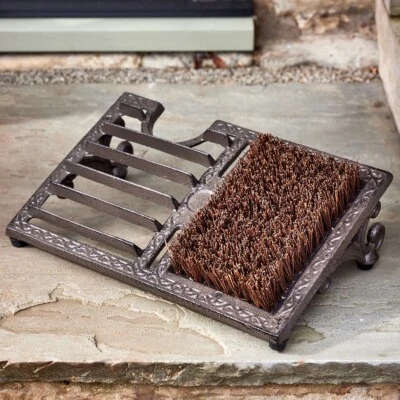 Heavy Duty Weatherproof Outdoor Cast Iron Boot Scraper Brush Decorative Classic - Image 1 of 4