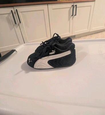 4C Puma Baby Sneaker Shoes Navy And White - Image 1 of 4