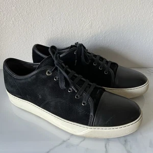 Lanvin DBB1 Suede and Patent Leather Sneakers Size 10 Black - Picture 1 of 8