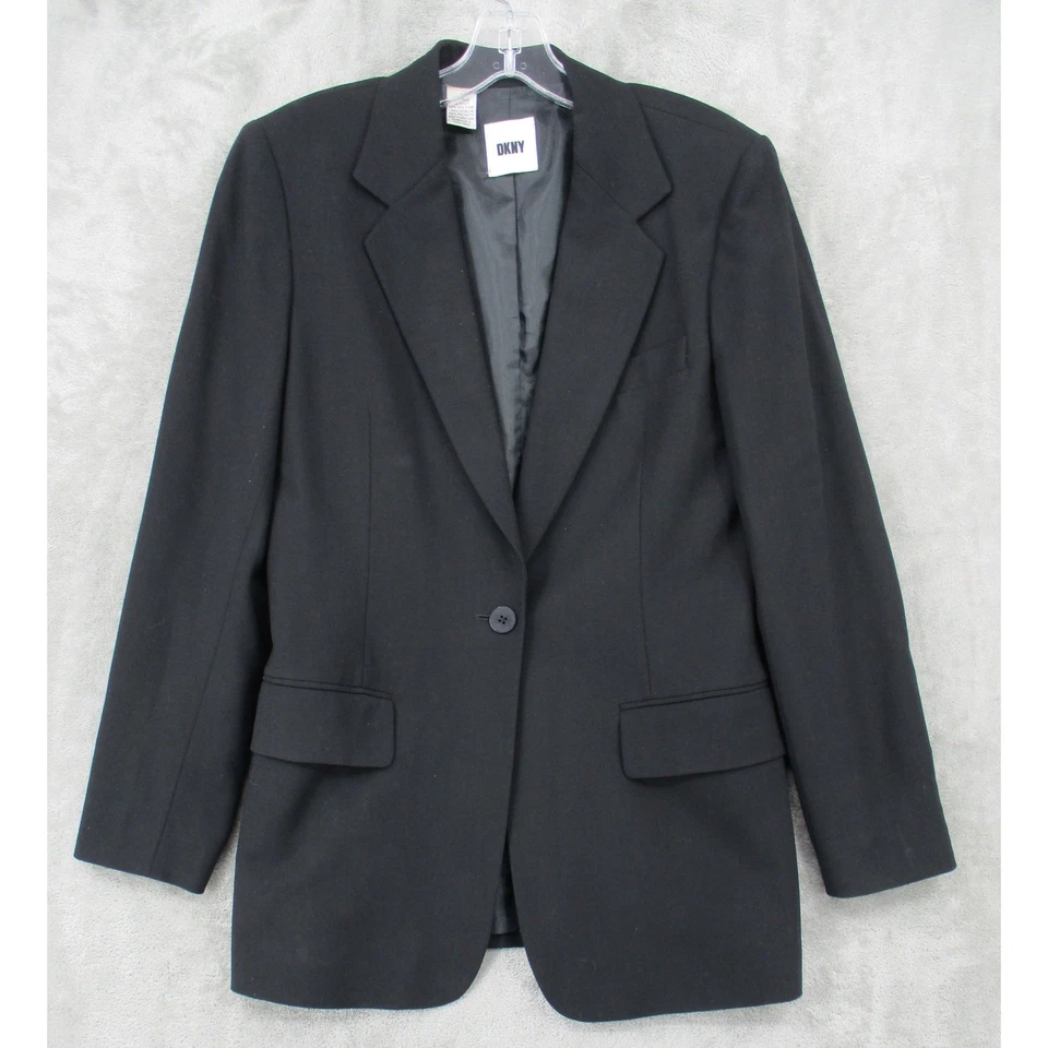 Blazer DKNY Vintage Mujer 8 Lana Chaqueta Oficina Ligero Oficina Corporativo Foto 1 de 4