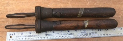 VINTAGE SET OF 2  ATKINS No. 8 TWO MAN CROSS CUT LOGGING SAW HANDLES - Image 1 of 2