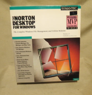 THE NORTON PC Anywhere Windows 1993 Version 1.0 new open box Educational Use - Image 1 of 2