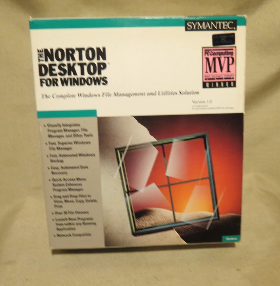THE NORTON PC Anywhere Windows 1993 Version 1.0 new open box Educational Use - Image 1 of 2