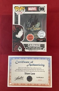 Funko Pop Personalizado Carnage Empleado Exclusivo Firmado por Stan Lee Marvel Con Certificado de Autenticidad - Imagen 1 de 9