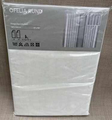Ikea OFELIA RUND Sheer White Curtains Bubbles Circles PAIR 57" x 98" each panel - Image 1 of 4