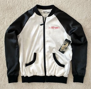 Ed Hardy Womens Satin Jacket NWT M Skulls - Picture 1 of 4