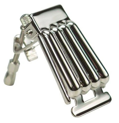 Banjo Tailpiece Clamshell New Nickel Plated Brass ~Ships Free To U.S.A.~ - Image 1 of 3