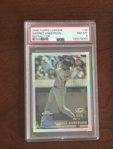 1996 Topps Chrome Garret Anderson REFRACTOR #36 PSA 8 NM/MT VERY TOUGH! - Picture 1 of 2