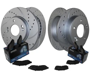 Front Rear Brake Kit Drilled Rotors Akebono Ceramic Pads For Hyundai Elantra FWD - Picture 1 of 11