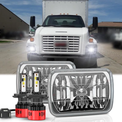 Newest for GMC C4500 C5500 C6500 C7500 C8500 Topkick 7x6" LED Headlights HI/LO - Image 1 of 4