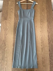 Show Me Your Mumu Damen Gr. XS Dusty Sage Eden Midikleid eckiger Ausschnitt Schlitz - Bild 1 von 10