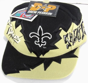 Vtg 1994 Jagged Edge Saints Hat Drew Pearson NWT New Orleans NFL Diamond 75th - Picture 1 of 6