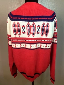 Vintage 1980's Men's Mock Turtleneck JC Penney Acrylic Sweater Ski Winter Sz Lg - Picture 1 of 8