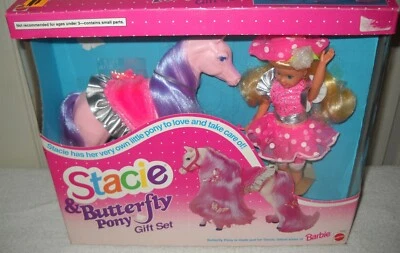 #10273 Juego de regalo vintage Mattel (Barbie) - Stacie & Butterfly Pony NRFB Foto 1 de 2
