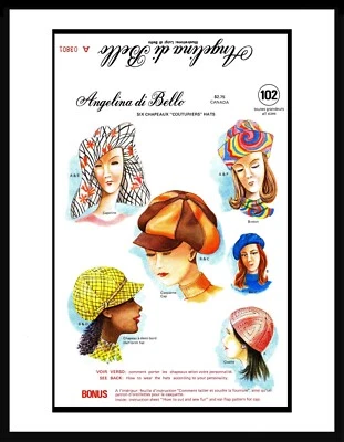 Angelina di Bello 102 PATTERN BERET CLOCHE Hat  English & French Instructions - Image 1 of 4