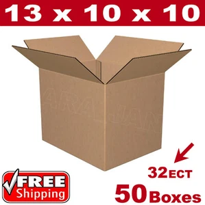 50 - 13x10x10 Cardboard Boxes Mailing Packing Shipping Box Corrugated Carton - Picture 1 of 1