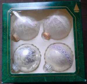 Ornamenti in vetro Natale di Krebs confezione da 4 pizzo glitter - Foto 1 di 7