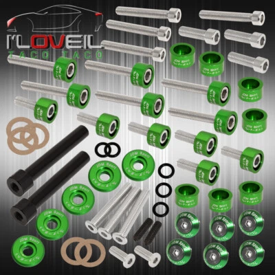 D-Series For Acura Cap/Cup/Header/M6 Fender Race/Valve Cover Washer+Bolt Green Foto 1 de 4
