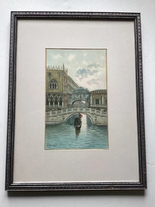 Alberto Trevisan Aquarell "Seufzerbrücke" Venedig - Bild 1 von 11