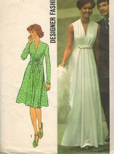 6672 Vintage Simplicity Sewing Pattern Misses Designer Fashion Dress in 2 Length - Picture 1 of 2