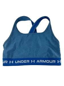 Under Armour Womens Size Medium Cross Back Compression Sports Bra Blue Wireless - Picture 1 of 4