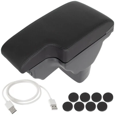 BRACCIOLO CON PORTAOGGETTI USB NERA + KIT DI INSTALLAZIONE PER NISSAN JUKE 10-19 - Image 1 of 4