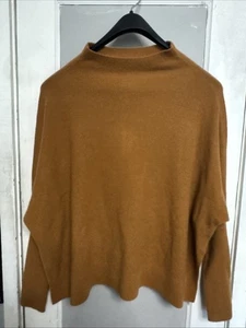 Maglione Anthropologie Maeve 100% Cashmere Taglia S Miele Texturizzato Look Largo - Foto 1 di 10