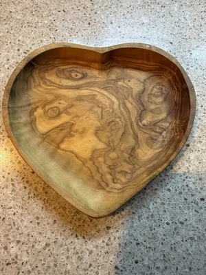 Wood Heart Bowl/Trinket Dish 7.5" Farmhouse Decor Cottage Core - Image 1 of 4