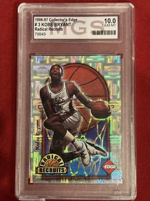 1996 Collector's Edge Коби Брайант No3 RC Radical Recruits MGS 10 как новые (редкие!) - Изображение 1 из 4