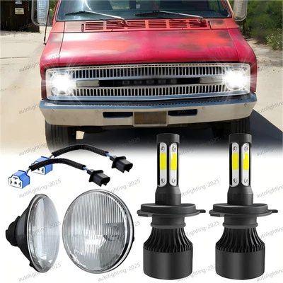 Faros LED Hi-Lo Halo DRL Hi-Lo 2 piezas aptos para camioneta Dodge B100 1971 1972 1973 1974 Foto 1 de 4
