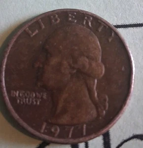 1977 No M. M . Quarter In Cod We Trust, no Clad Layer Making It A Double Error - Picture 1 of 5