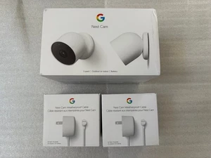 Google Nest Cam Exterior/Interior,Batería-2da Generación y Google Cable Resistente a la Intemperie, 10m - Imagen 1 de 6