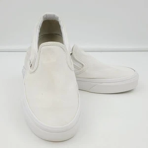 Vans Unisex Classic Slip On Freizeit Sneaker Weiß Canvas, Herren 3,5 oder Damen 5 - Bild 1 von 8