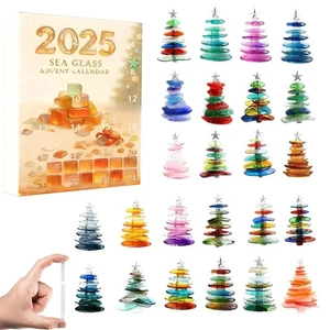 Sea Glass Christmas Tree Advent Calendar With Sea Glass Countdown Calendar  / - Picture 1 of 7