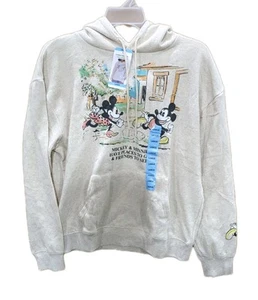 Disney Character Sweatshirt Hoodie Mickey & Minnie Mouse Womens Large R2-A - Picture 1 of 7