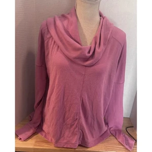 Nuevo pulóver Lucky Brand para mujer cuello capucha medio alto bajo tejido gofre rosa - Imagen 1 de 11