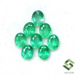 Lote de 08 piedras preciosas sueltas calibradas 2,53 CTS corte ovalado esmeralda natural de 5x4 mm - Imagen 1 de 6