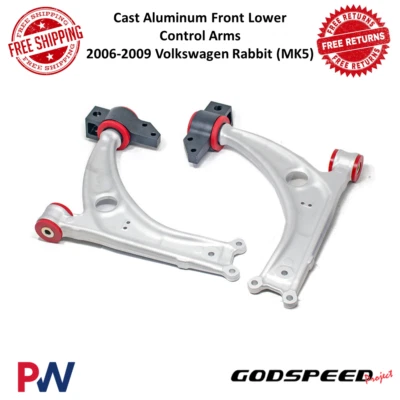 Godspeed Cast Aluminum Front Lower Control Arms Fits 06-09 Volkswagen Rabbit MK5 - Image 1 of 4