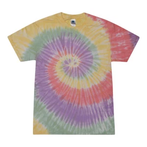 Tie Dye Multi Color Spiral Classic Fit Crewneck Short Sleeve T-shirt for Kids,  - Picture 1 of 4