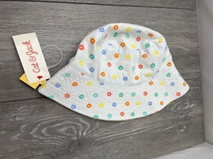 Cat & Jack Girls Reversible Bucket Hat, White Floral or Solid Yellow OSFM - Picture 1 of 7