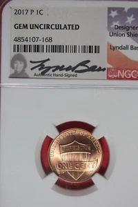 2017 P NGC 1C GEM UNCIRCULATED LINCOLN SHIELD CENT #B49165 - Picture 1 of 2