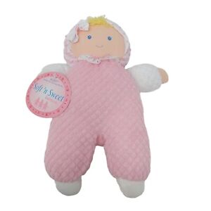 Eden Plush Baby Doll Girl Pink Terry Cloth 10" Blonde Lovey Terry Cloth With Tag