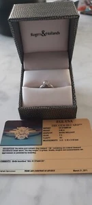 0.60 ct 14K White Gold Round Brilliant Cut Diamond Engagement Ring 1.9 Grams - Picture 1 of 1