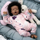 JIZHI 17” Lifelike Reborn Baby Dolls Realistic Newborn Black Skin Girl Handmade 